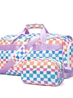 Women's Gym Bag with Shoe Compartment and Wet Pocket, Travel Duffle Weekender